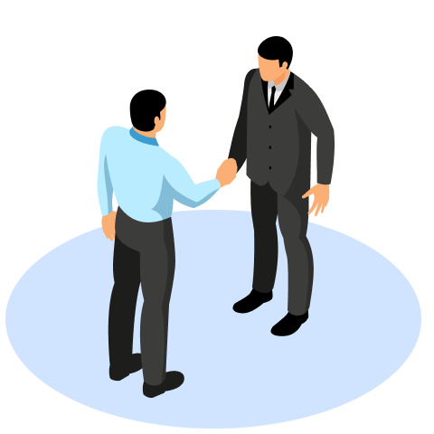 握手を交わす2人のイラスト